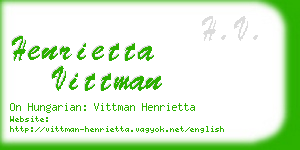 henrietta vittman business card